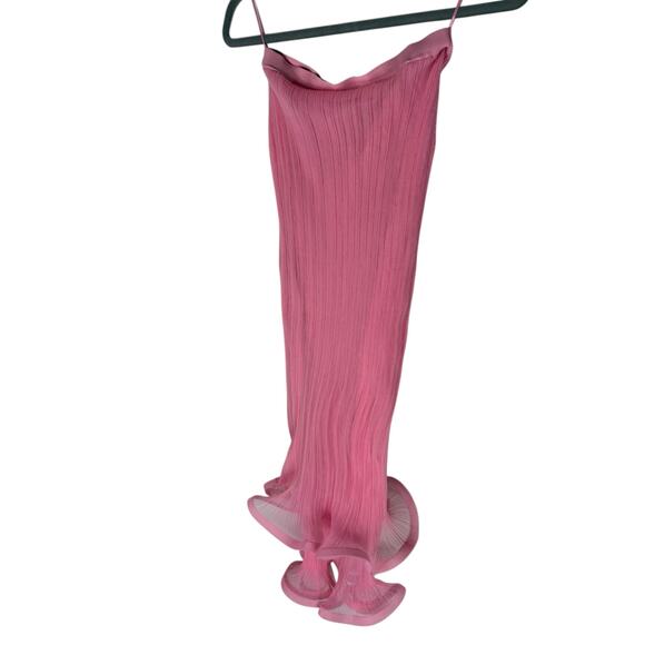 Simkhai Kelso Knit Midi Skirt Gauze Ruffle Hem Statement Elegant Candy Pink Sz S - Picture 4 of 14